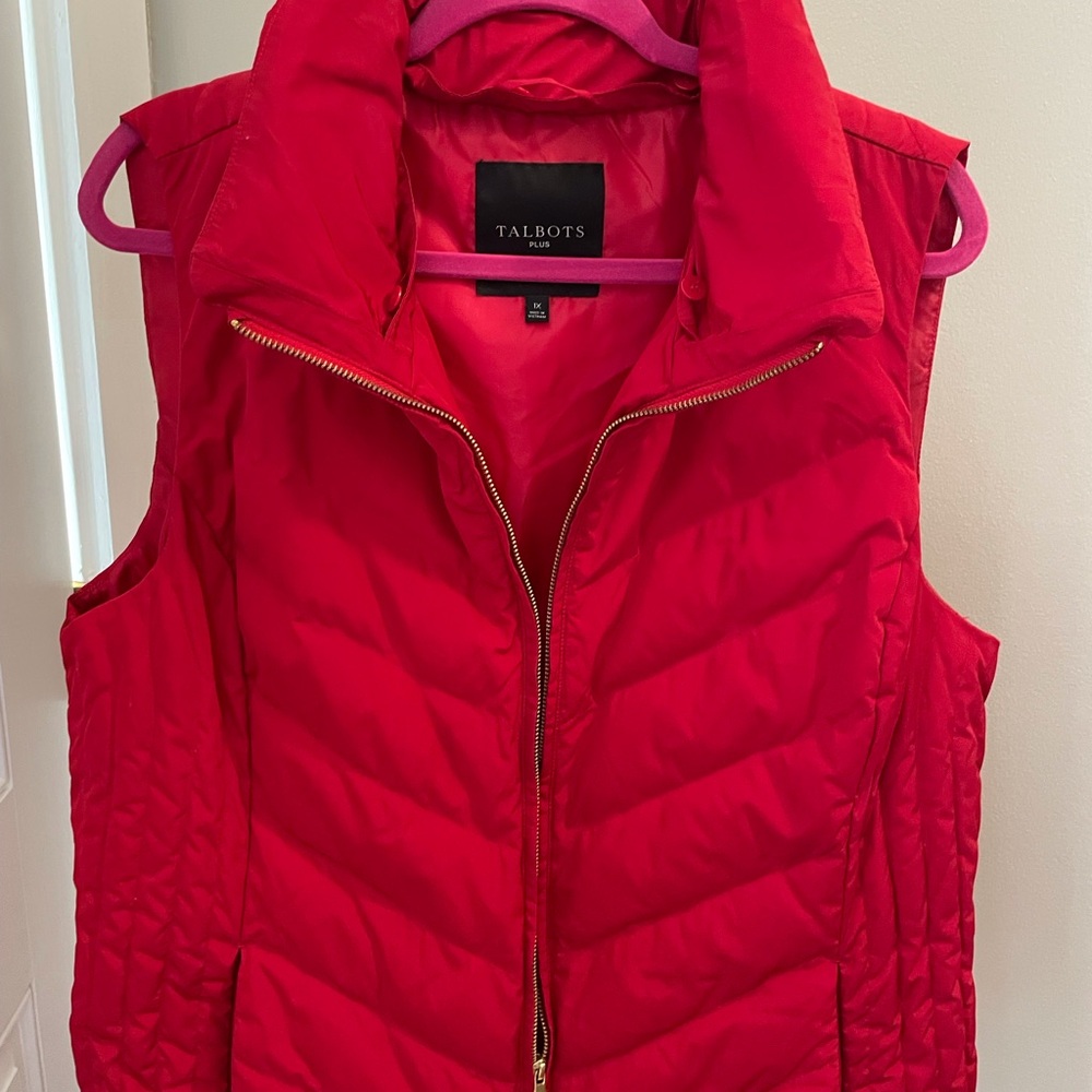 Talbots Lightweight Red down Vest 1x